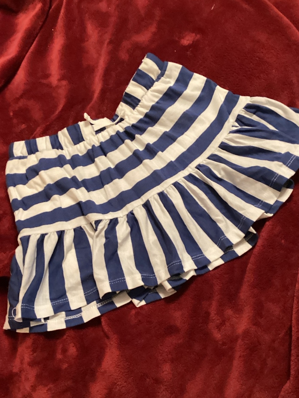 Cat & Jack Blue and White Striped Ruffle Skort